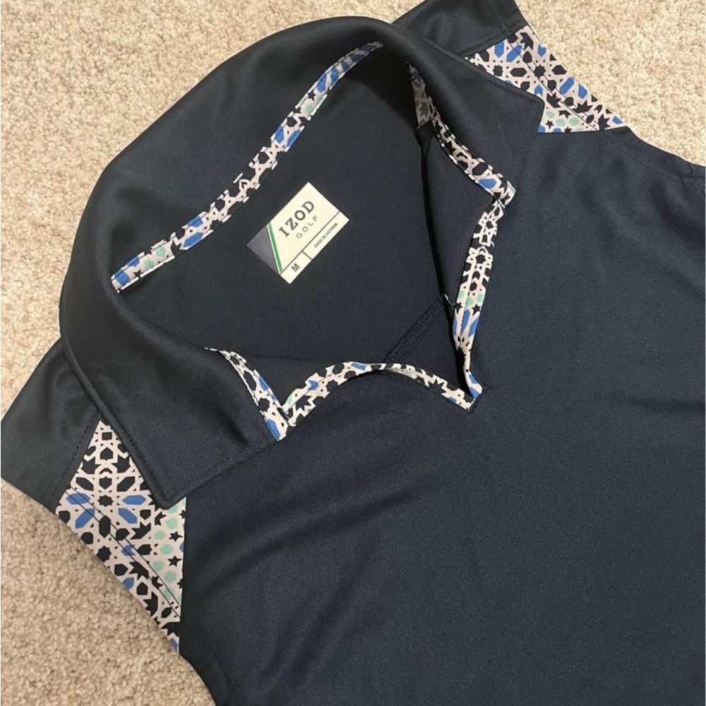 IZOD Women's Navy Sleeveless Golf Top